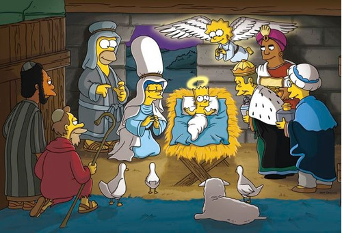 Los Simpsons Pesebre De Navidad - Cuadros Para Decorar