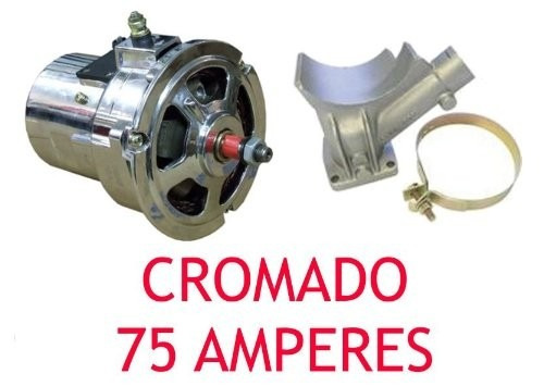 Kit Alternador 75a Cromado + Ignição + Vela + Cabo Ngk Fusca