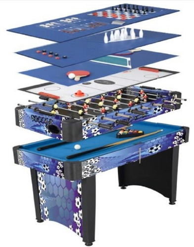 Mesa Multijuegos 12 En 1 Billar Futbolito Ping Pong Hockey