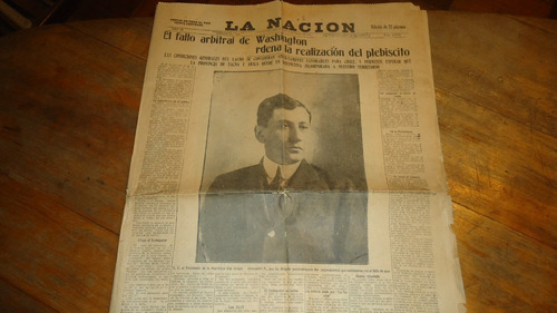 Periódico La Nación Fallo Sobre El Litigio Chile Perú 1925