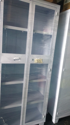 Imagen 5 de 6 de Gabinete Universal Blanco Puertas Con Cristal Anaqueles