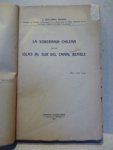 Guerra, J. G. La Soberanía Chilena... 1917