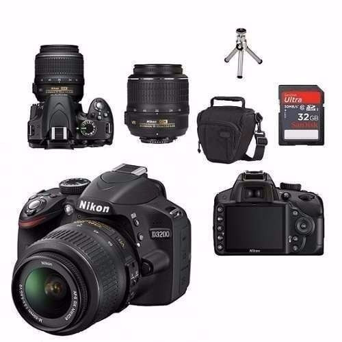 Câmera Nikon D3200 Kit 18-55mm + Cartão 32gb + Bolsa + Tripé