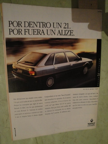 Publicidad Renault 21 Alize Año 1994