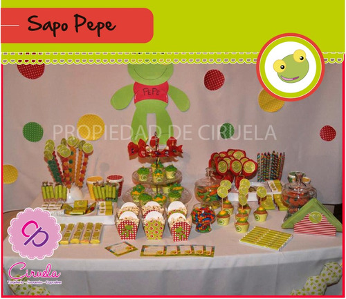 Cotillón Combo Sapo Pepe Editable Cumpleaños Candy Bar