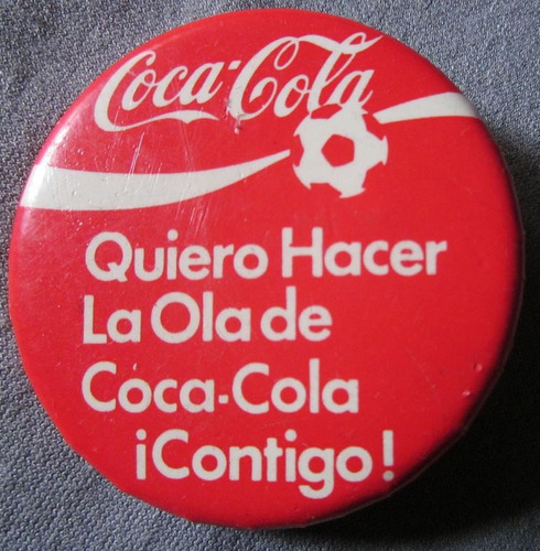 Vintage Pins Fútbol La Ola De Refrescos Coca Cola 