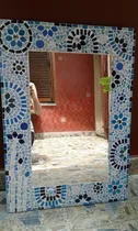 Comprar Espejo Venecitas 50x70 Diseño Hogar Baño. Colores Azules