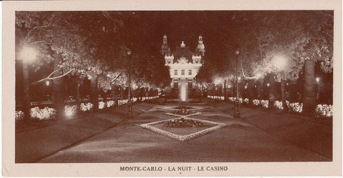 Antigua Foto Casino De Monte Carlo Monaco 27,5 X 14 Cm Rara