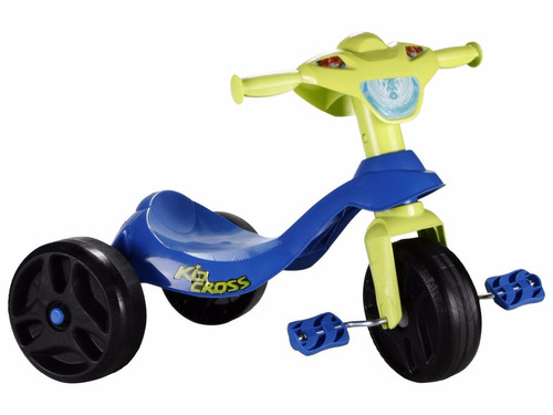 Triciclo Infantil Motoca Menino Kid Cross Azul Bandeirante