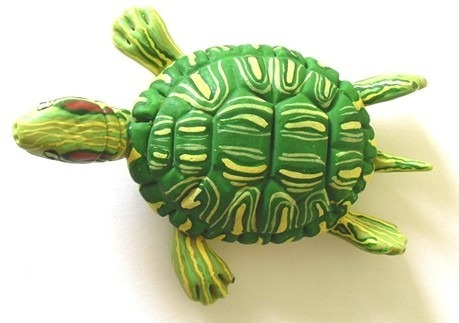 Tartaruga De Ouvido Vermelho (trachemys Scripta) Em Biscuit