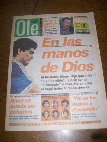 Diario Ole 2/9/1997- Maradona Doping / Daniel Castellani