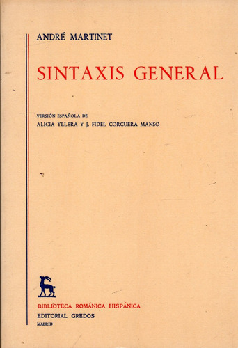 Libro: Sintaxis General / André Martinet