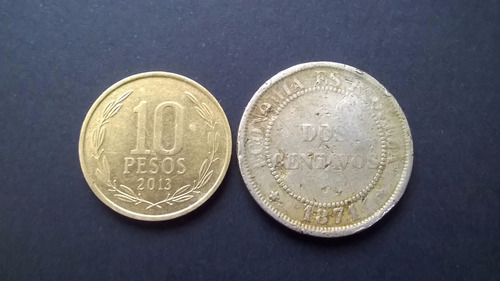 Moneda Dos Centavos 1871 Niquel P05