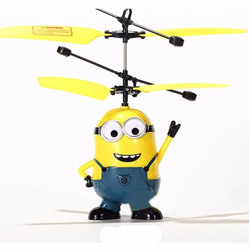 Mini Helicóptero Minions Voador Com Sensor Flying Brinquedo