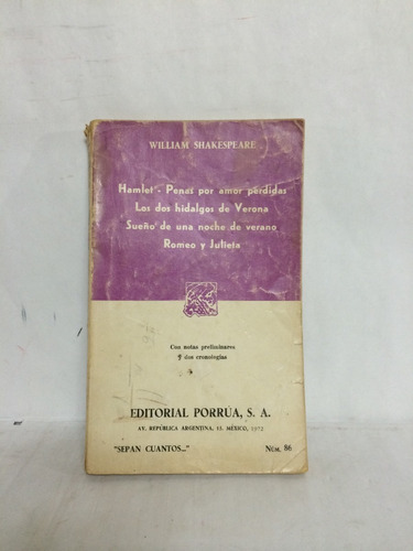 Hamlet Romeo Y Julieta Sueño De Una Noche Shakespeare Nmi-9