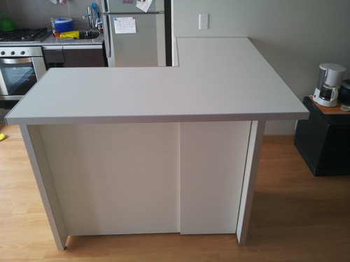 Imagen 2 de 6 de Desayunador, Barra, Isla, Con Cajonera, Mueble Con Estantes