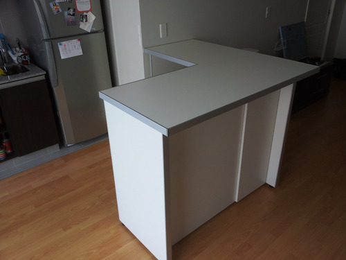 Imagen 4 de 6 de Desayunador, Barra, Isla, Con Cajonera, Mueble Con Estantes