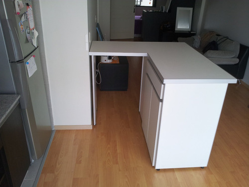 Imagen 6 de 6 de Desayunador, Barra, Isla, Con Cajonera, Mueble Con Estantes