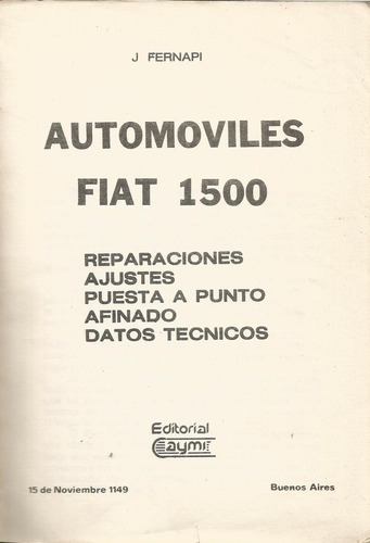 Automóviles Fiat 1500 J. Fernapi