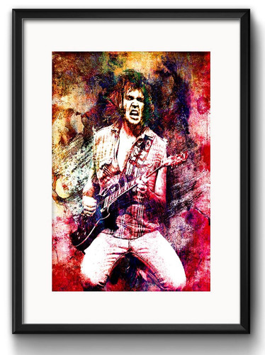 Quadro Neil Young Pop Art Rock Guitarra Decoracao Paspatur