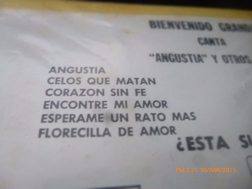 Vinilo Lp Bienvenido Granada Granada Con La Sonora M (u1260