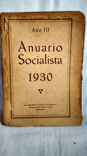 Anuario Socialista 1930 Angel M  Giménez  Ed. La Vanguardia