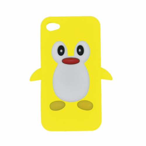 Capa Para iPhone 4 E 4s Pinguim Cb04 Amarela Unik