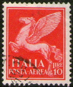 Italia Sello Aéreo Caballo Alado Pegasus X 10l. Años 1930-32