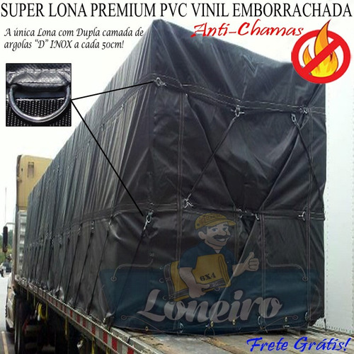 Imagem 2 de 7 de Lona Premium Caminhão Lonil Pvc Argola Emborrachada 11x5 M