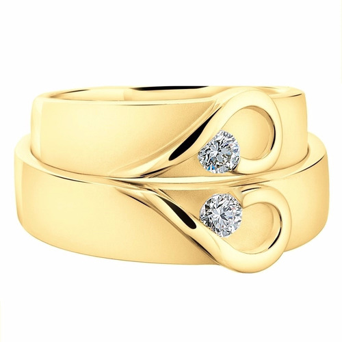 Argollas De Matrimonio De Corazon 1pz Fit Anillo Boda Oro10k