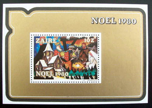 Zaire Arte, Bloque Sc. 1004 Navidad 1980 Mint L6633