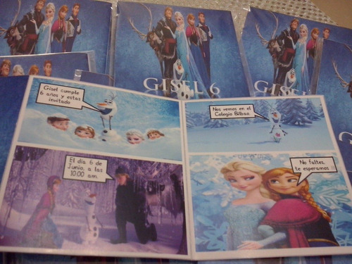 30 Invitaciones Comic Frozen Tipo Historieta Nuevas!