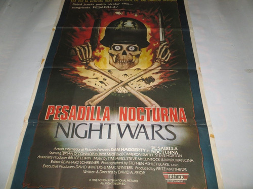 Poster Original De La Pelicula Pesadilla Nocturna-night Wars