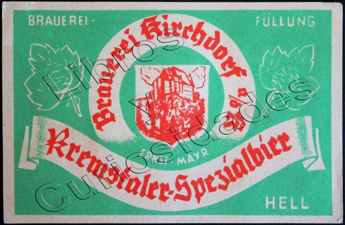 Antigua Etiqueta De Cerveza Kirchdorf (c/u). 28066
