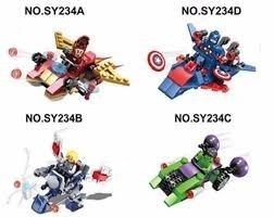 Kit 4 Lego Com Capitão America Hulk Thor E Homem Aranha K51