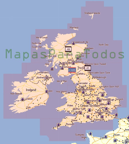 Mapas De Reino Unido + Irlanda P/gps