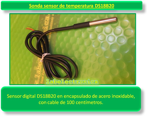 Sonda De Temperatura Ds18b20 Sumergible Ideal Raspberry Pi 2
