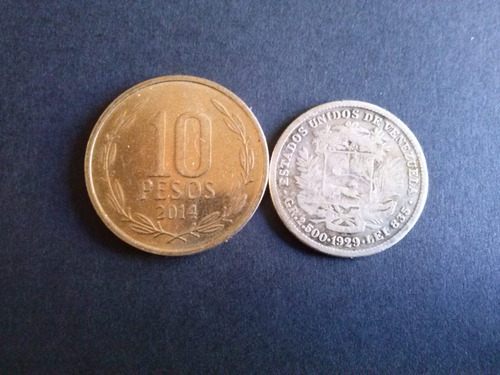 Moneda Venezuela 25 Centavos 1929 Plata (c12)