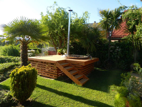 Tina Caliente Madera Ciprés 8 Pax Caldera Galvanizada