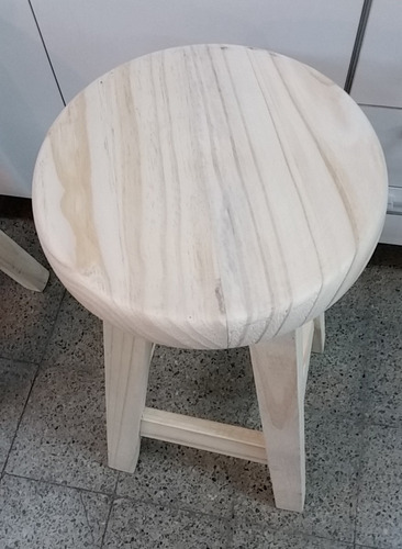 Banco Taburete En Madera Tapa Torneada