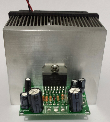 Placa Amplificador 100w Tda7294 Com Dissipador E Cooler