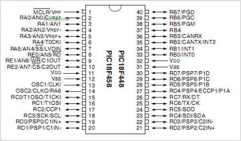 Microcontrolador Pic18f458 Con Bus Can, Dip40