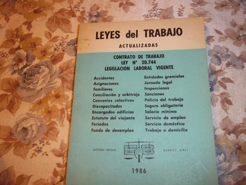 Leyes Del Trabajo 1986 Actualizadas - Contrato Trabajo 20744