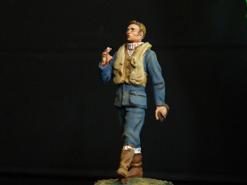 Figura 54 Mm O 1/32 Piloto Raf 2gm Decorada, En Metal