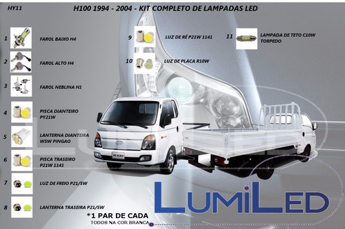 Kit Completo Lampadas Led Hyundai H100 1994-2004