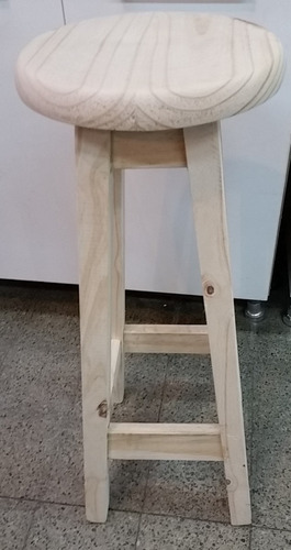 Banco Taburete En Madera Tapa Torneada