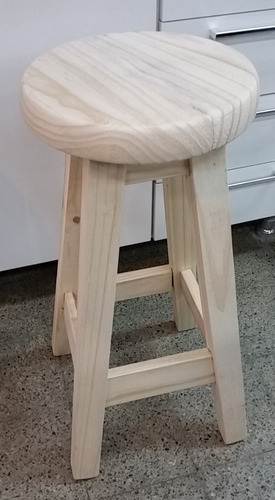 Banco Taburete En Madera Tapa Torneada