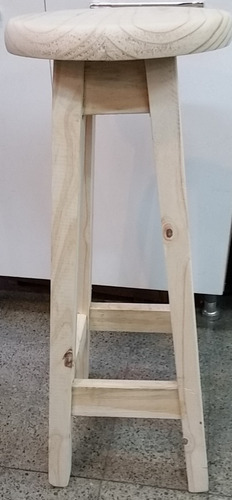 Banco Taburete En Madera Tapa Torneada