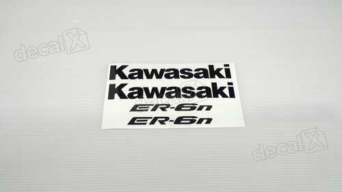 Kit Faixa Emblema Adesivo Kawasaki Er-6n 2009 Branca Fgc