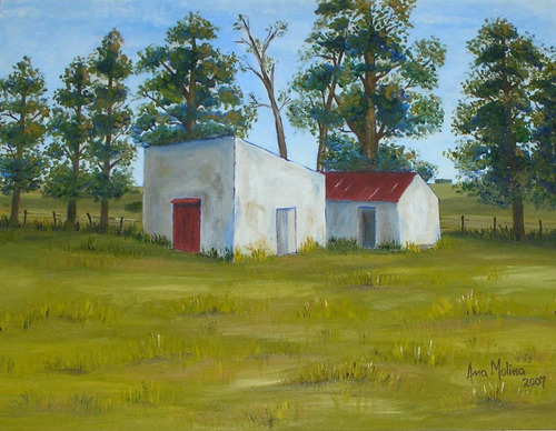Imagen 2 de 2 de Oleo, Sin Marco,hermoso,campestre,la Obra Es De 40 Por 50 Cm